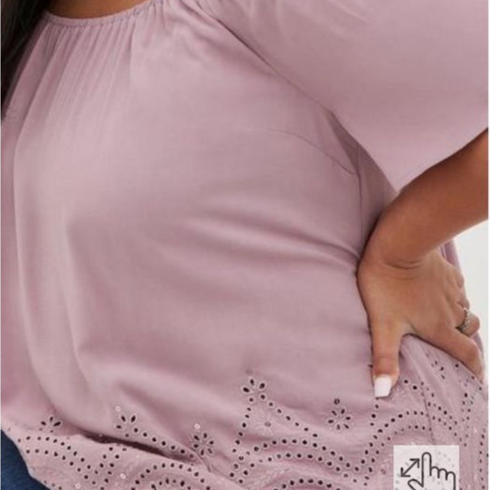 Torrid Women's Lavender Eyelet Top